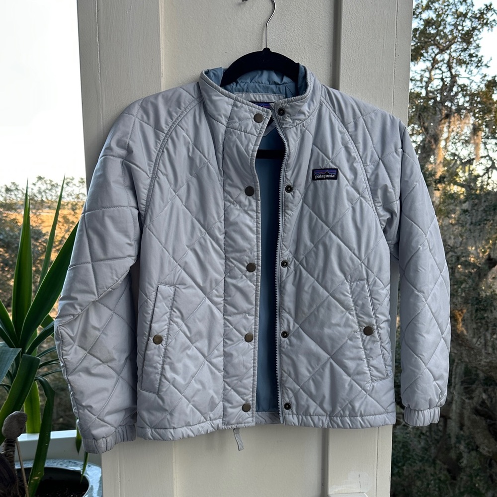 Patagonia Quilted Jacket in Light Blue / Gray | Youth Size Medium